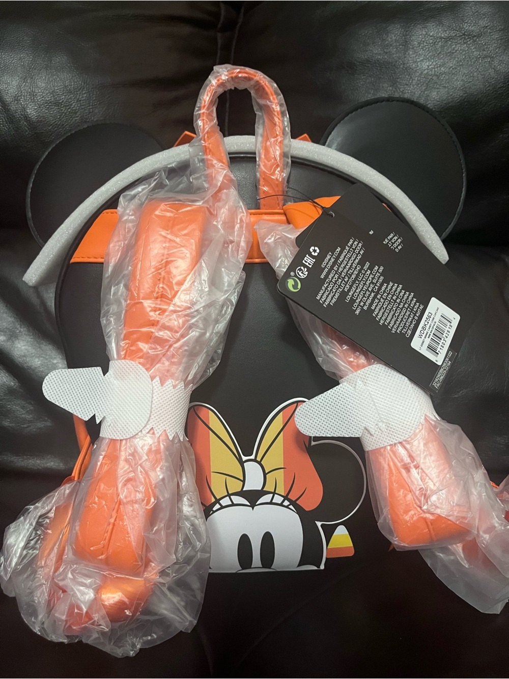 Disney Loungefly Candy Corn Minnie Glow Set -Backpack, wallet, and Ears - Picture 3 of 8